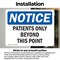 Signmission Patients Only Beyond This Point OSHA Notice Sign, Vinyl Decal, 10in W x 7in L, 2PK OS-2PACK-NS-D-710-L-16328 - alternate 6